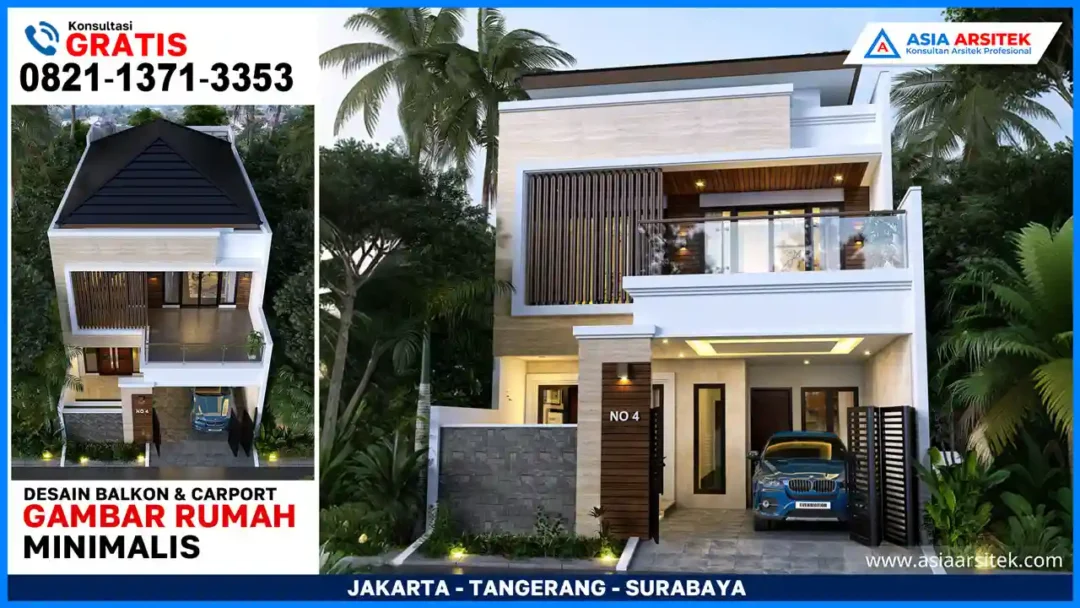 Desain Rumah Minimalis Modern 2 Lantai dengan Balkon dan Carport – Kontraktor terpercaya dengan layanan profesional, harga terjangkau, dan hasil berkualitas untuk hunian impian Anda!