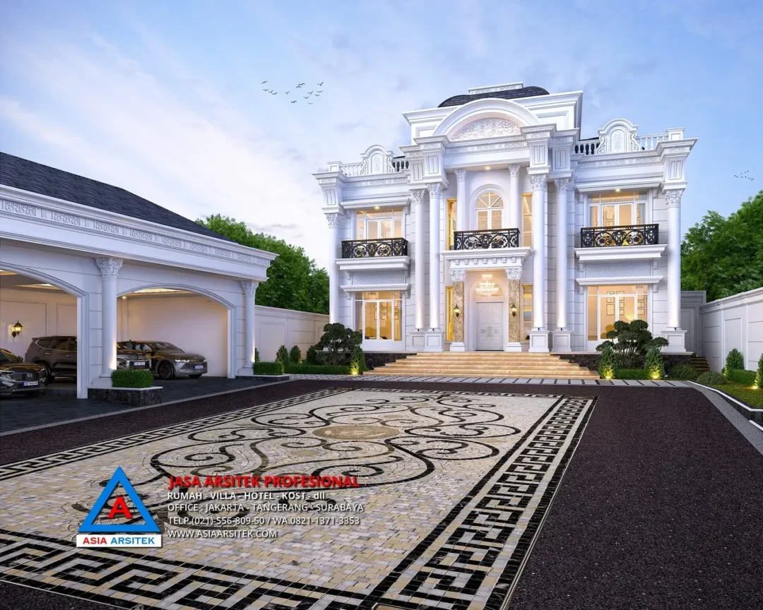 teras Jasa Arsitek Desain Rumah Mewah Klasik 2 Lantai di Jambi, jasa arsitek jambi, arsitek jambi, jasa arsitek rumah di jambi, jasa desain rumah di jambi,