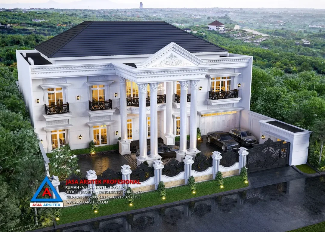 tampak atas Jasa Arsitek Desain Rumah Mewah Klasik di Rokan Hulu Riau, jasa arsitek riau, arsitek rumah pekanbaru