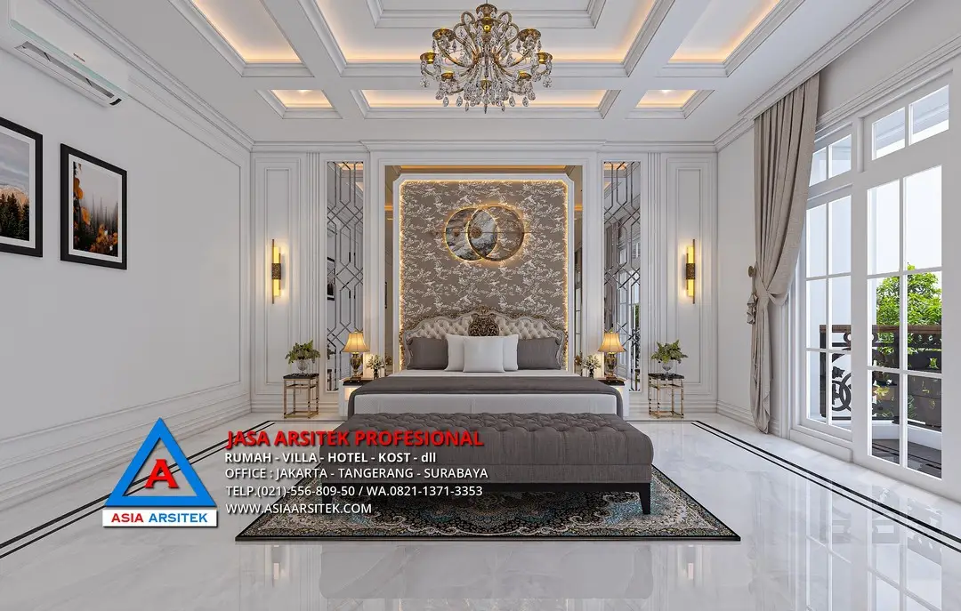 kamar tidur Jasa Arsitek Desain Rumah Mewah Klasik di Rokan Hulu Riau, jasa arsitek riau, arsitek rumah pekanbaru