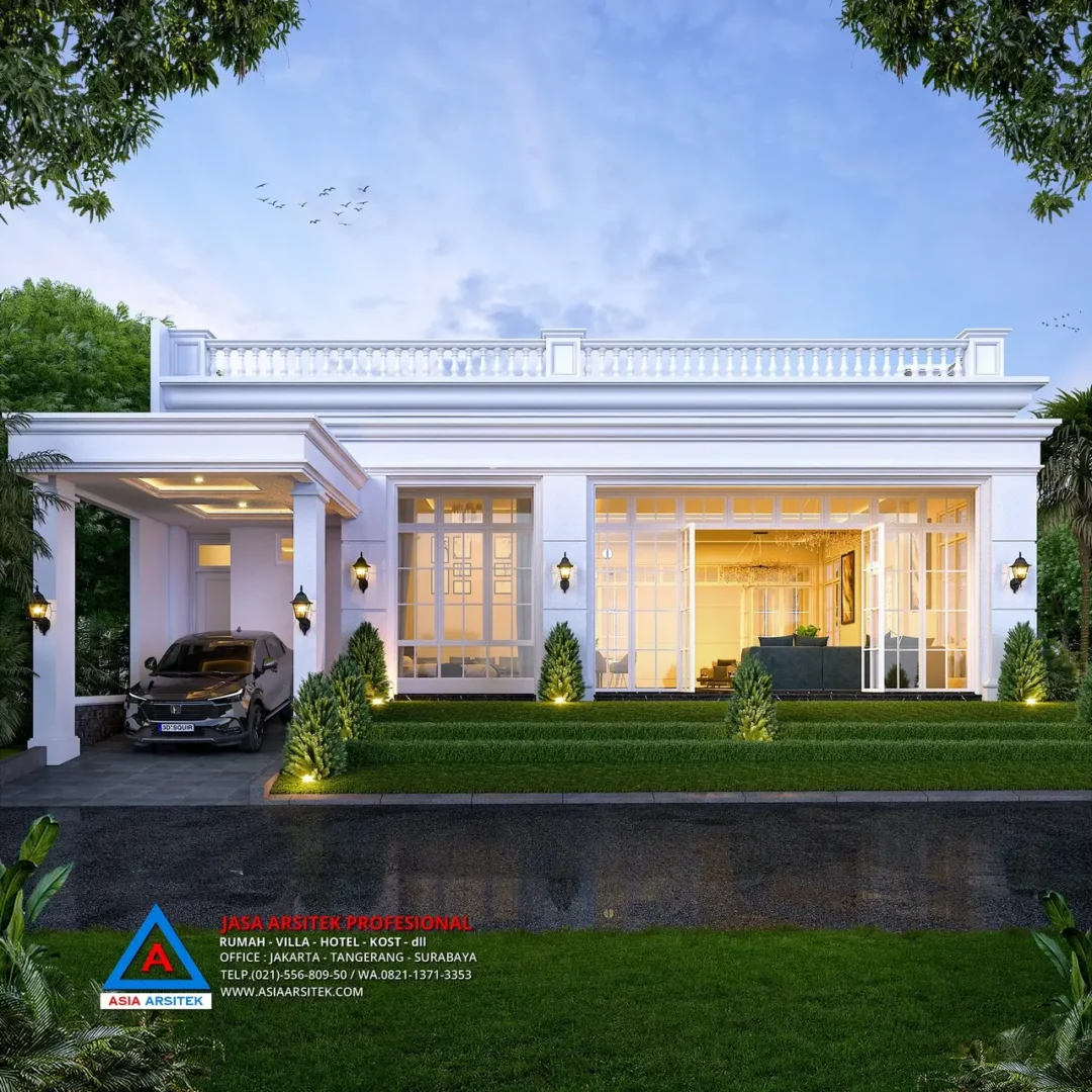 view samping kiri Jasa Arsitek Desain Rumah Mewah Klasik di Sawangan Depok, jasa arsitek rumah depok, jasa desain rumah depok, jasa gambar rumah depok