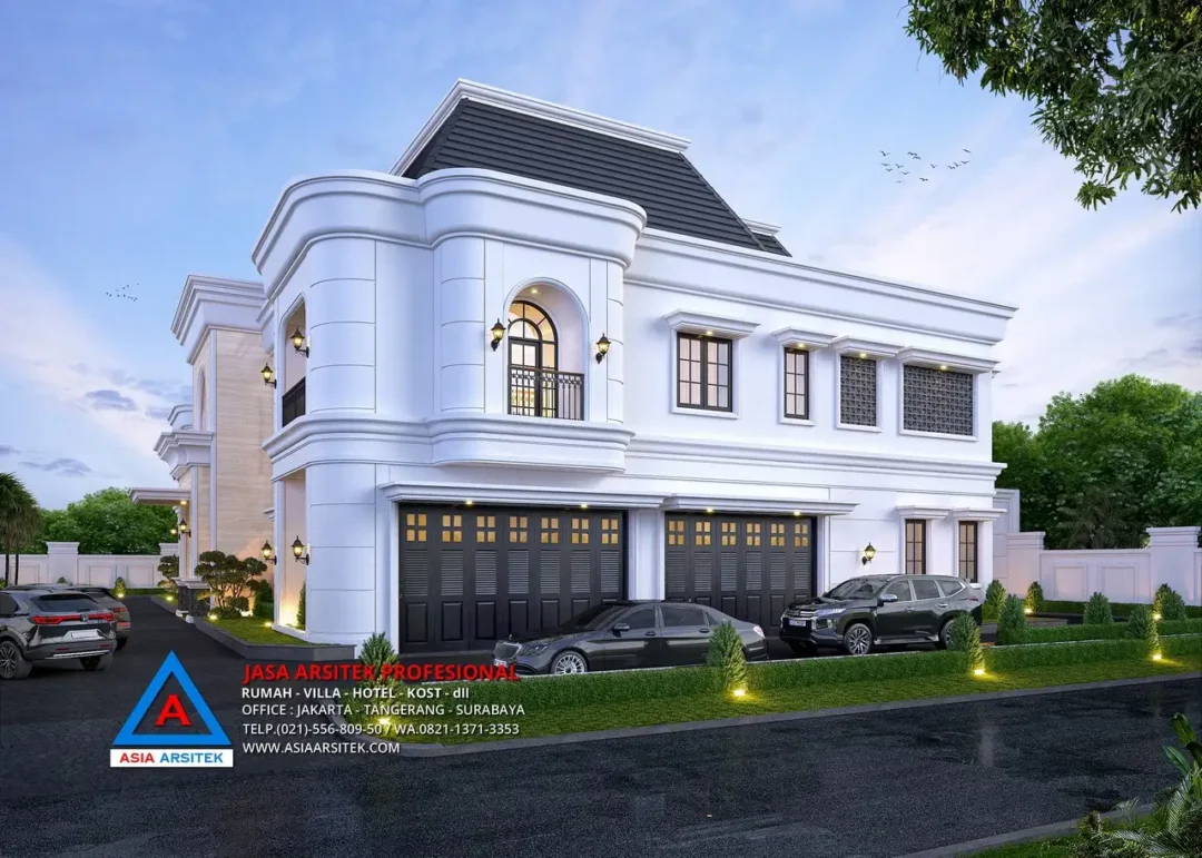 view samping Jasa Arsitek Desain Rumah Mewah Mediterania 2 Lantai di Serang, jasa desain rumah serang, jasa arsitek serang banten, jasa arsitek banten