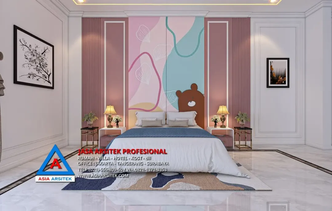 kamar anak 1 Jasa Arsitek Desain Rumah Mewah Mediterania 2 Lantai di Serang