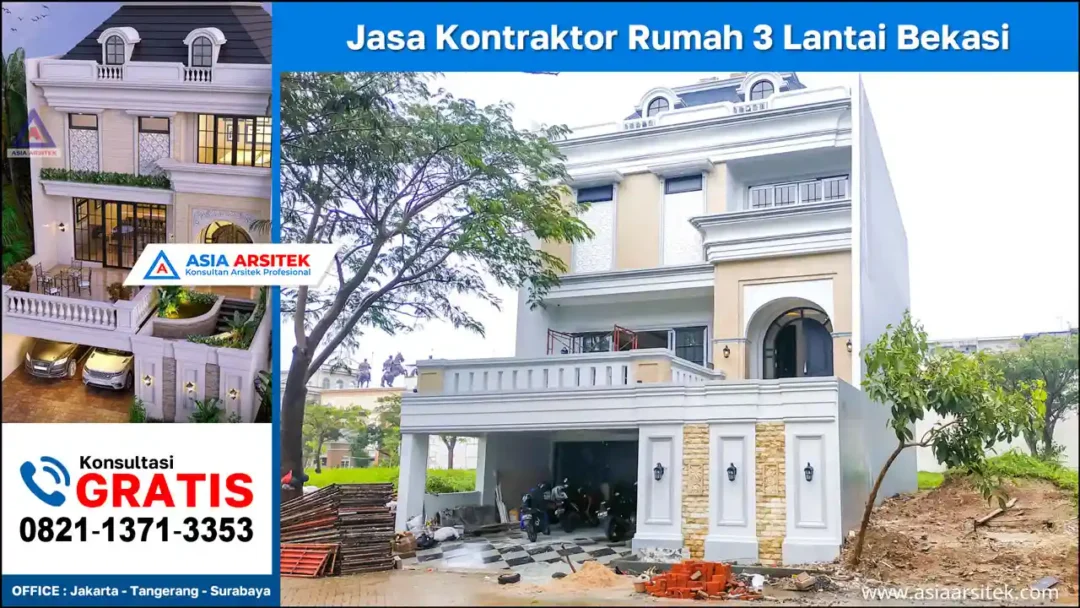 Jasa Kontraktor Rumah 3 Lantai Bekasi