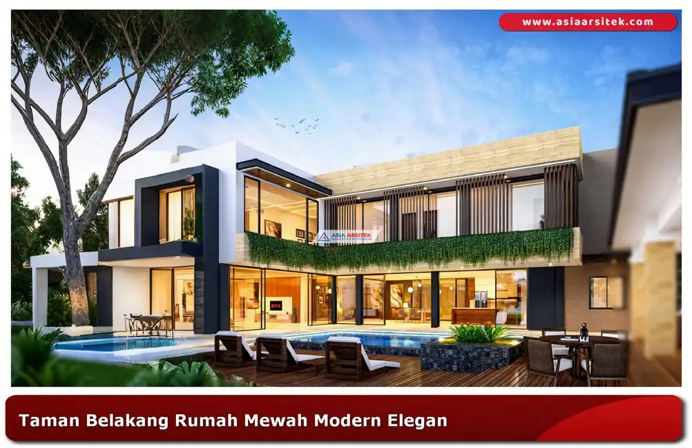 Taman Belakang Rumah Mewah Modern Elegan