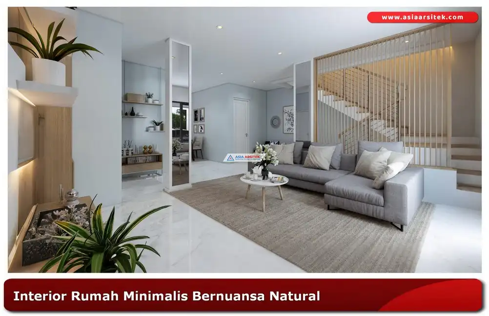 Interior rumah minimalis sederhana dengan elemen kayu