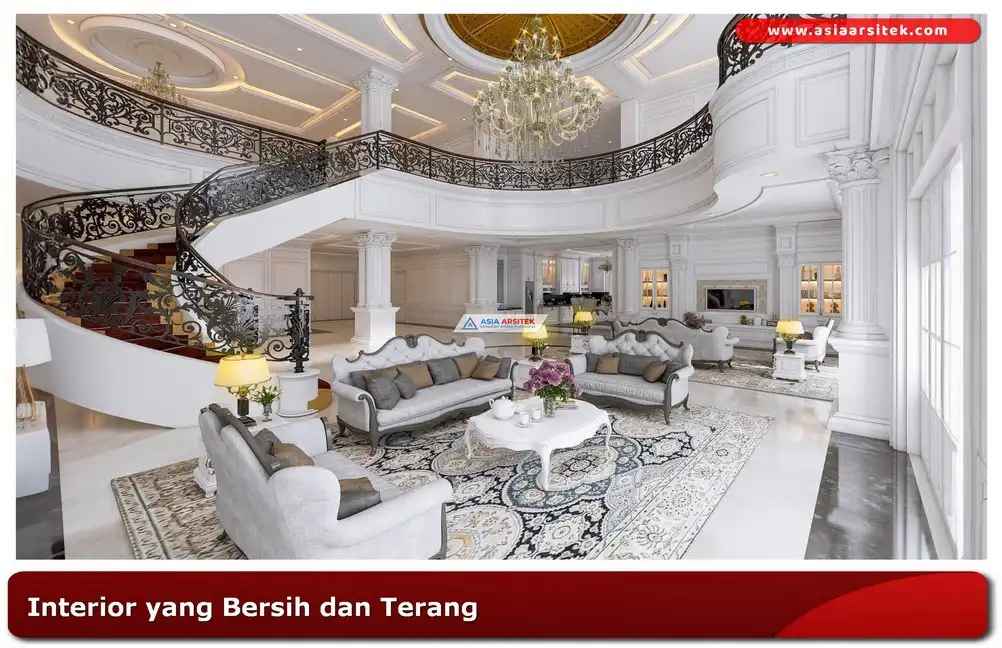 interior rumah klasik minimalis dengan warna netral dan furnitur elegan