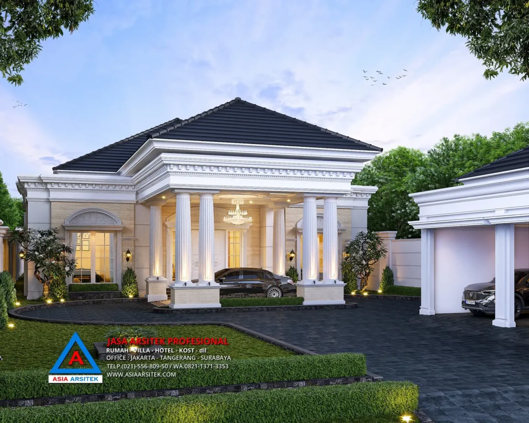 pilar rumah Jasa Arsitek Desain Rumah Mewah Klasik 1 Lantai di Sulawesi Selatan