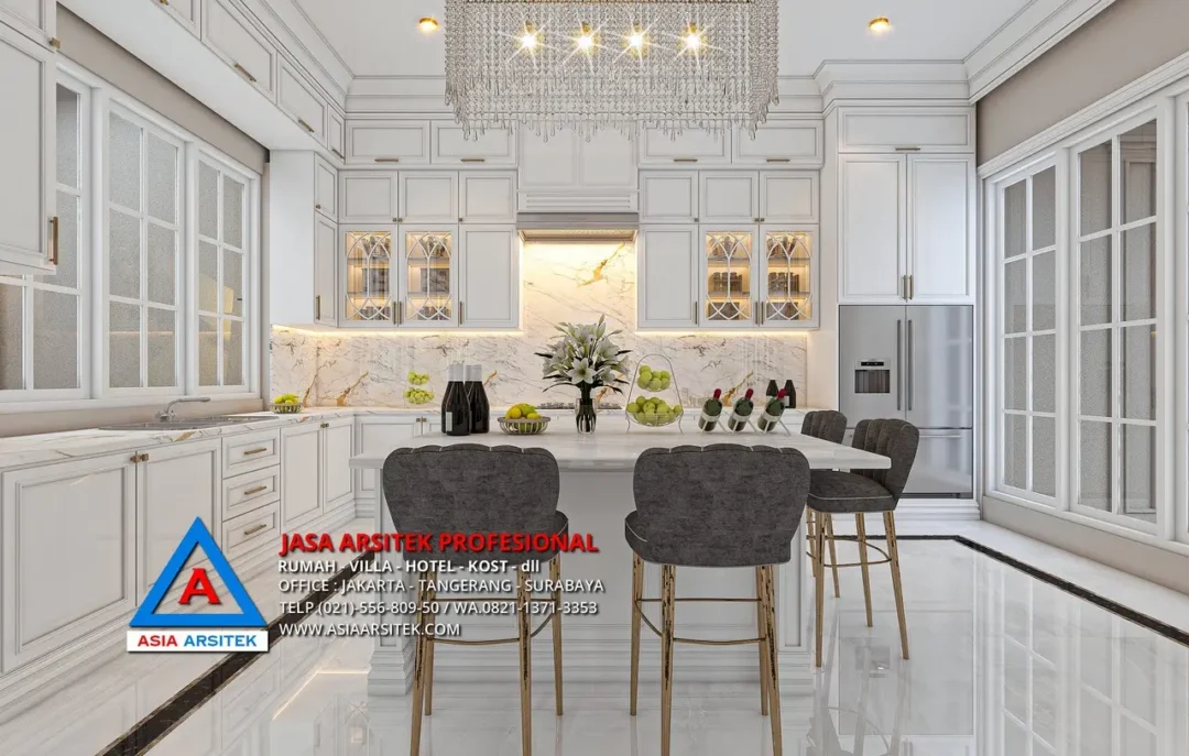 dapur Jasa Arsitek Desain Rumah Mewah Klasik 2 Lantai di Tulungagung Jawa Timur, jasa desain rumah, jasa arsitek rumah, jasa desain interior, jasa desain rumah Tulungagung, jasa arsitek rumah Tulungagung, jasa arsitek Tulungagung 