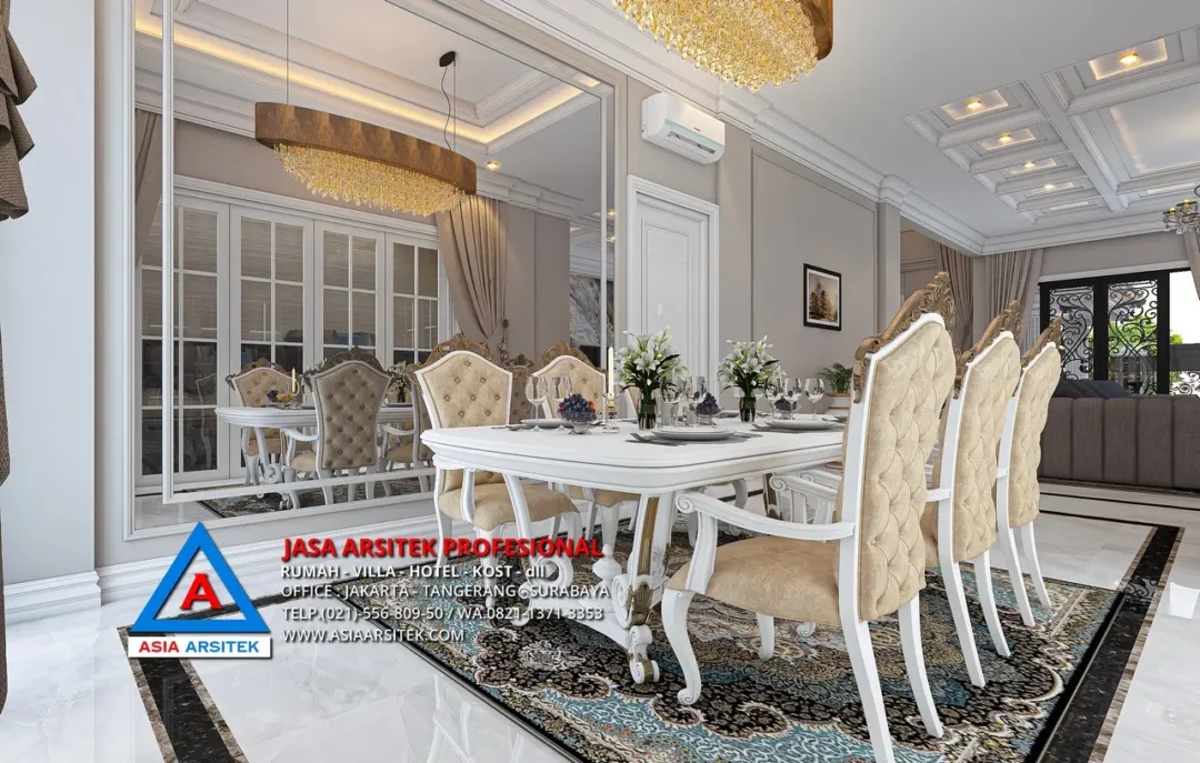 ruang makan bersama Jasa Arsitek Desain Rumah Mewah Klasik 2 Lantai di Tulungagung Jawa Timur, jasa desain rumah, jasa arsitek rumah, jasa desain interior, jasa desain rumah Tulungagung, jasa arsitek rumah Tulungagung, jasa arsitek Tulungagung 