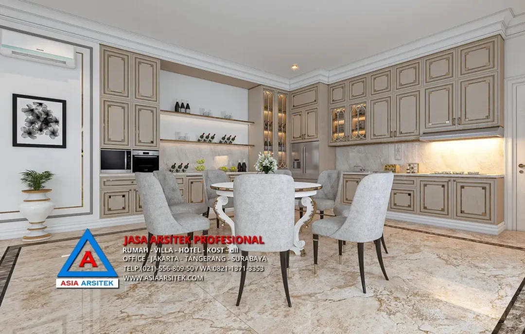 ruang makan Jasa Arsitek Desain Rumah Mewah Klasik di Jambi Sumatera