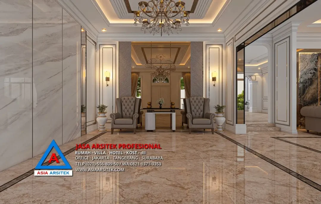 foyer Jasa Arsitek Desain Rumah Mewah Klasik di Jambi Sumatera