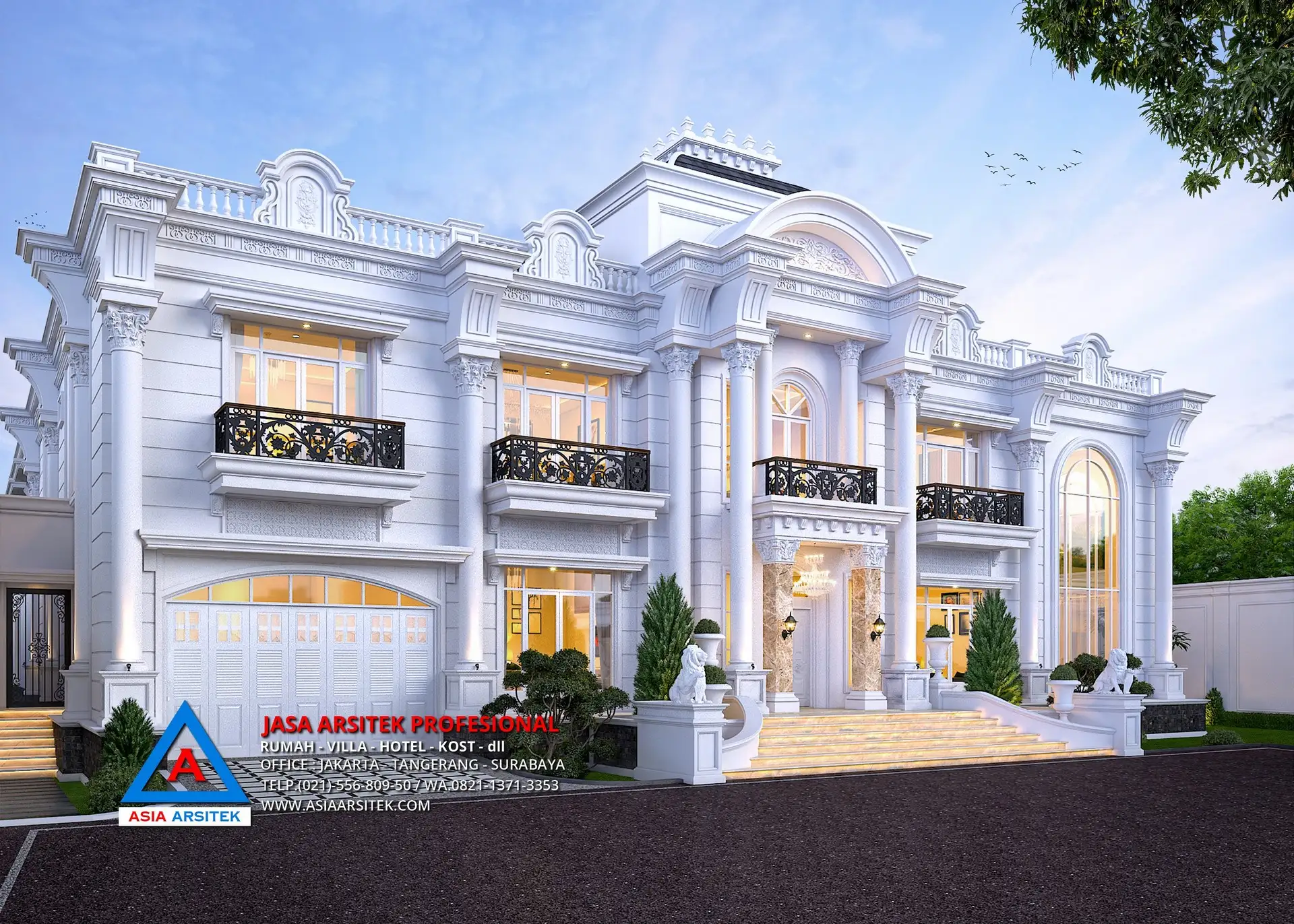 teras Jasa Arsitek Desain Rumah Mewah Klasik di Jambi Sumatera