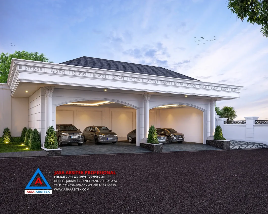 garasi Jasa Arsitek Desain Rumah Mewah Klasik di Jambi Sumatera