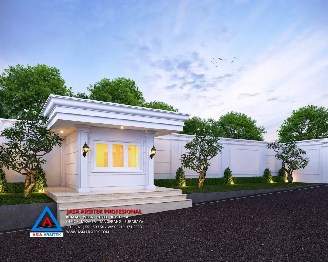 pos jaga Jasa Arsitek Desain Rumah Mewah Klasik di Jambi Sumatera