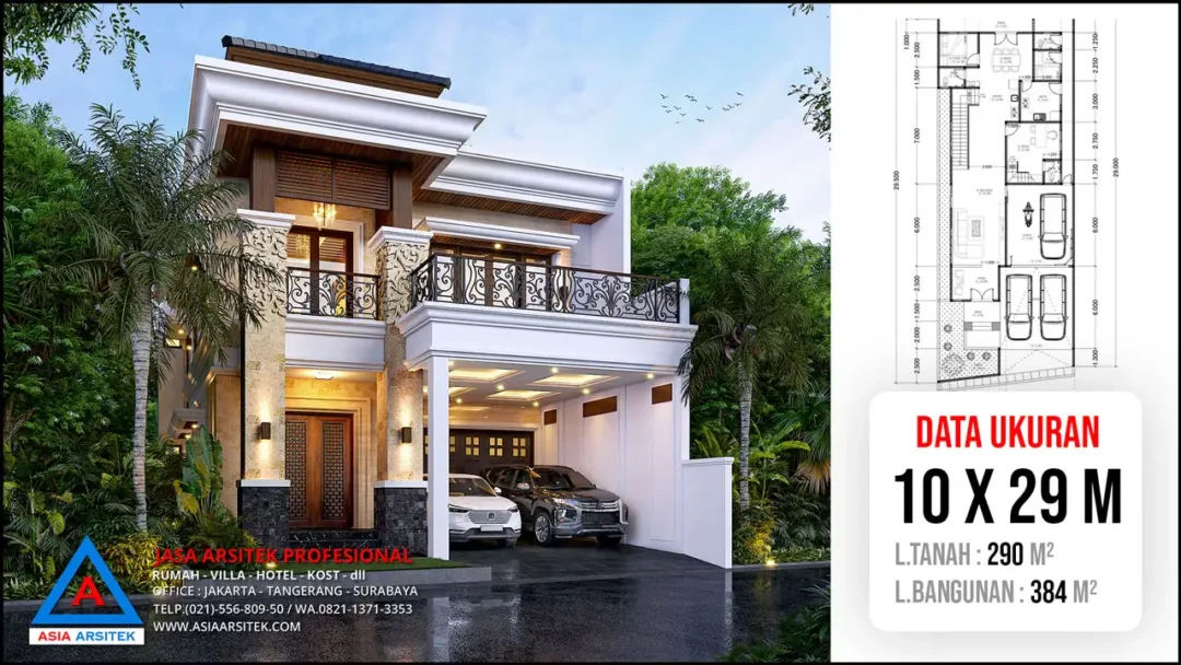 hd Jasa Arsitek Desain Rumah Mewah Tropis 2 Lantai di Bintaro Jakarta Selatan