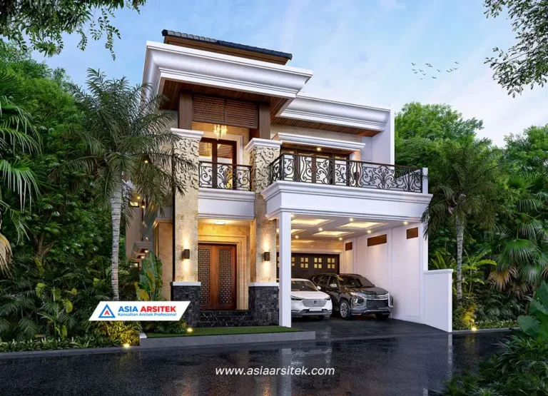 Jasa Arsitek Desain Rumah Mewah Tropis 2 Lantai di Bintaro Jakarta Selatan tb