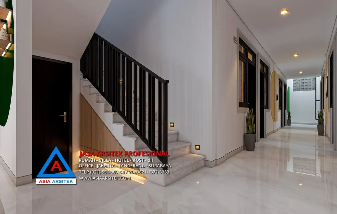 area tangga Jasa Desain Rumah Kost 2 Lantai di Kulon Progo Yogyakarta