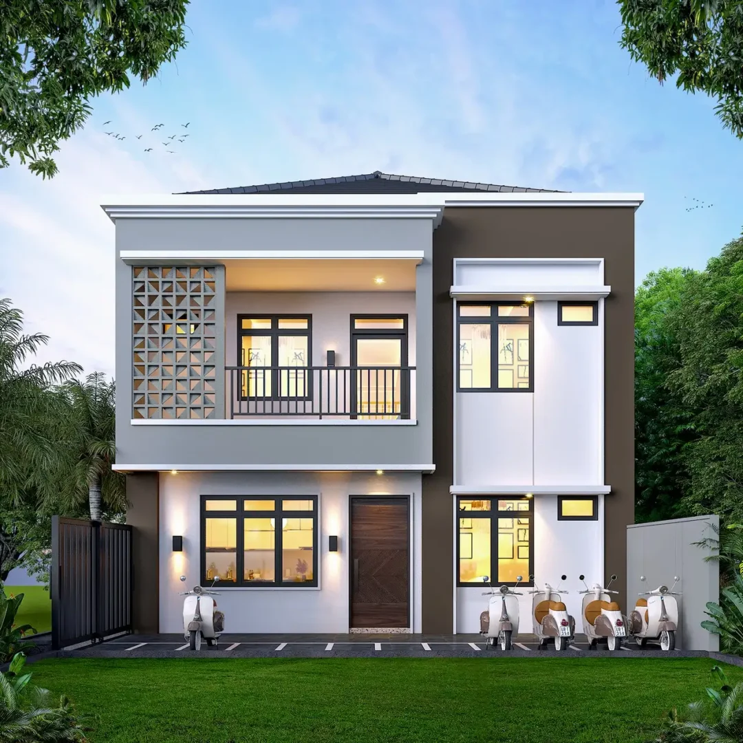 fasad Jasa Desain Rumah Kost 2 Lantai di Kulon Progo Yogyakarta