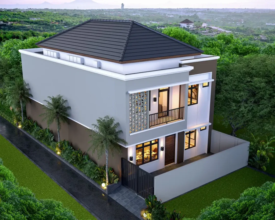 tampak atas Jasa Desain Rumah Kost 2 Lantai di Kulon Progo Yogyakarta