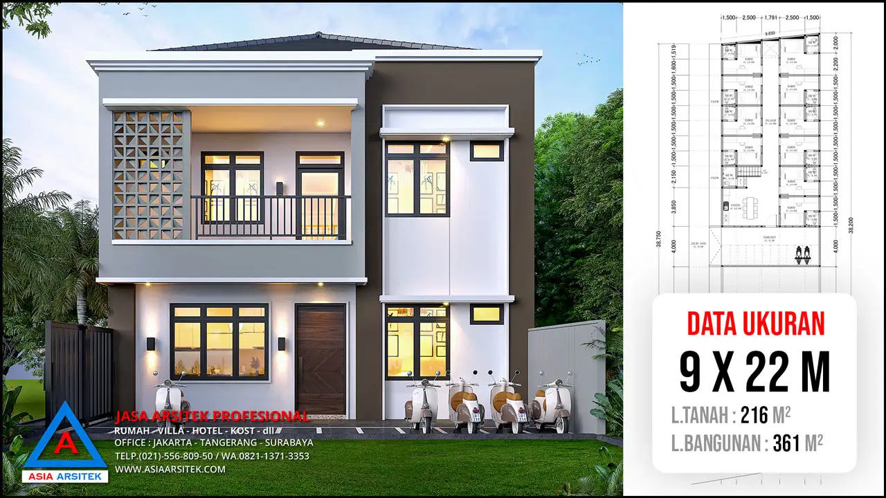 hd Jasa Desain Rumah Kost 2 Lantai di Kulon Progo Yogyakarta