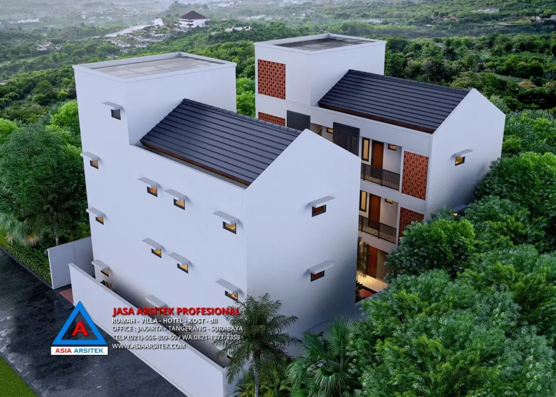 view atas Jasa Desain Rumah Kost 4 Lantai di Cisauk Tangerang