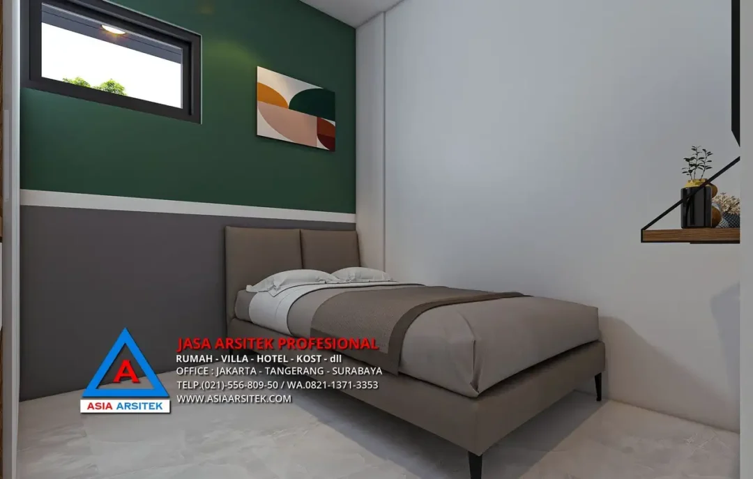 ruang tidur kost Jasa Desain Rumah Kost 4 Lantai di Cisauk Tangerang