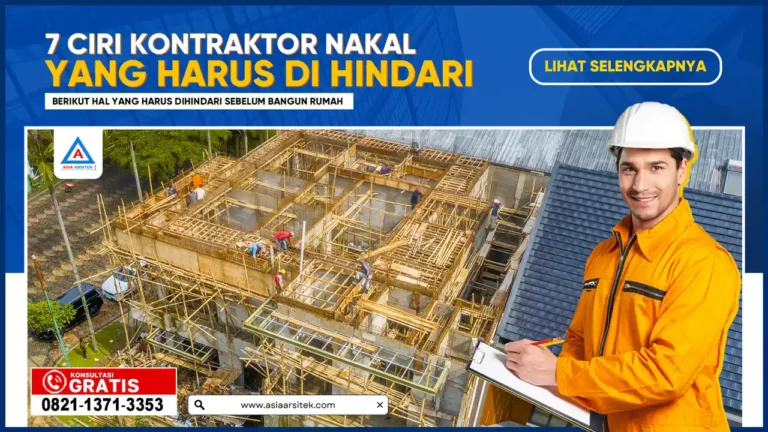 7 Ciri Kontraktor Nakal yang Harus Anda Hindari Sebelum Bangun Rumah – Ilustrasi kontraktor bermasalah dengan hasil bangunan tidak rapi, kualitas buruk, dan material tidak sesuai standar.