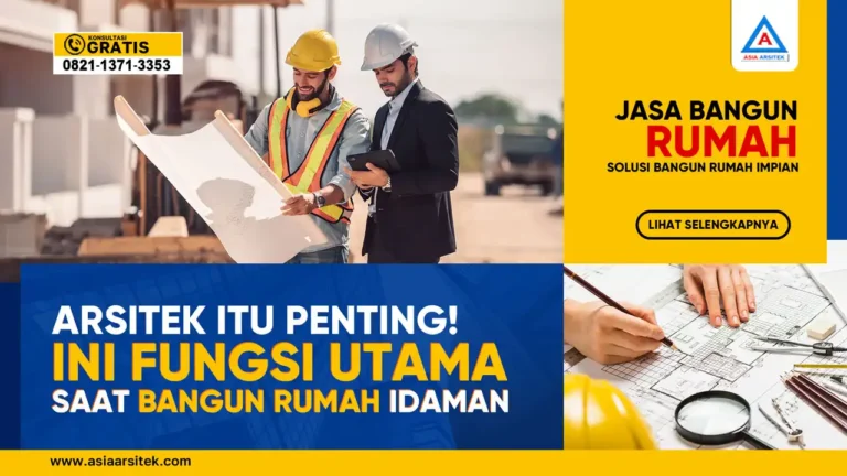 Arsitek Itu Penting! Ini Fungsi Utamanya Saat Bangun Rumah Idaman – Ilustrasi arsitek profesional sedang menjelaskan denah rumah kepada klien dengan tampilan desain 3D di meja kerja.