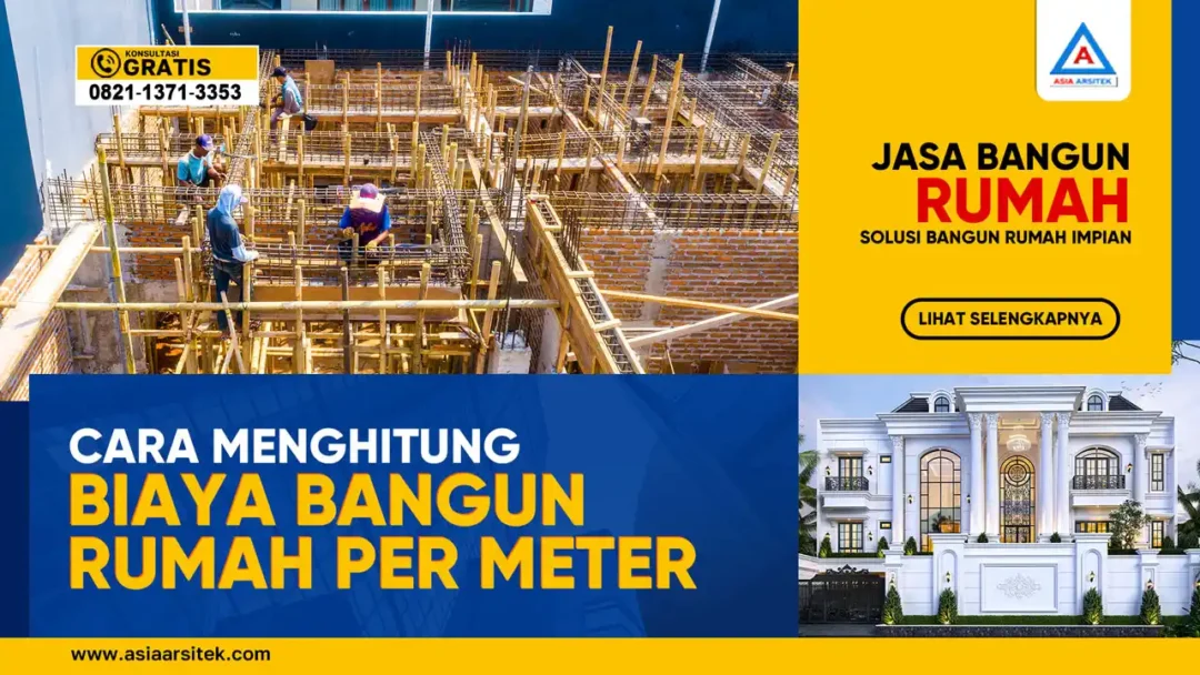 Cara Menghitung Biaya Bangun Rumah Per Meter – Ilustrasi perhitungan RAB, estimasi harga material dan jasa, serta simulasi anggaran untuk proyek rumah tinggal yang efisien.