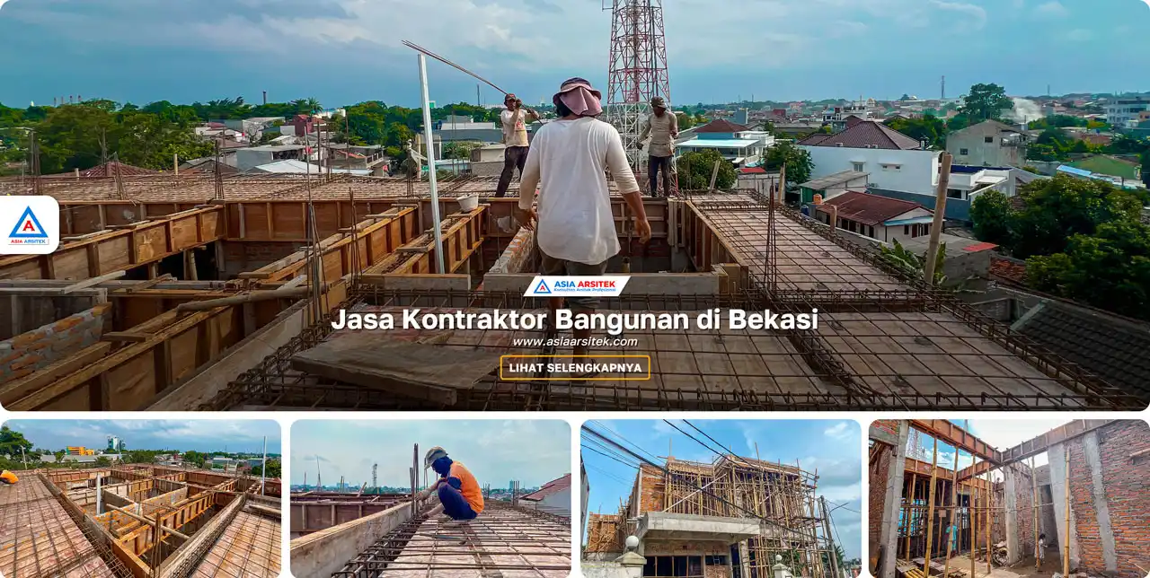 Galeri Proyek Keuntungan Menggunakan Jasa Kontraktor Bangunan Resmi – Ilustrasi proses pembangunan rumah oleh kontraktor legal dan profesional yang menjamin mutu serta keamanan proyek.