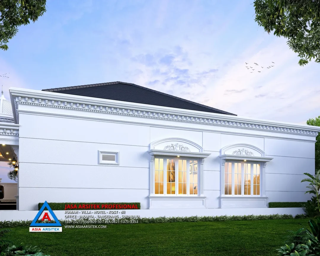 View Samping kanan Jasa Arsitek Desain Rumah Mewah Klasik 1 lantai di Ogan Ilir, jasa desain rumah Ogan Ilir, jasa arsitek rumah Ogan Ilir, jasa arsitek rumah, jasa desain rumah, jasa arsitek Ogan Ilir, jasa desain arsitek Ogan Ilir, Harga jasa desain rumah, Jasa desain Rumah gratis, Jasa Desain Rumah Terdekat, Jasa Desain Rumah dan RAB