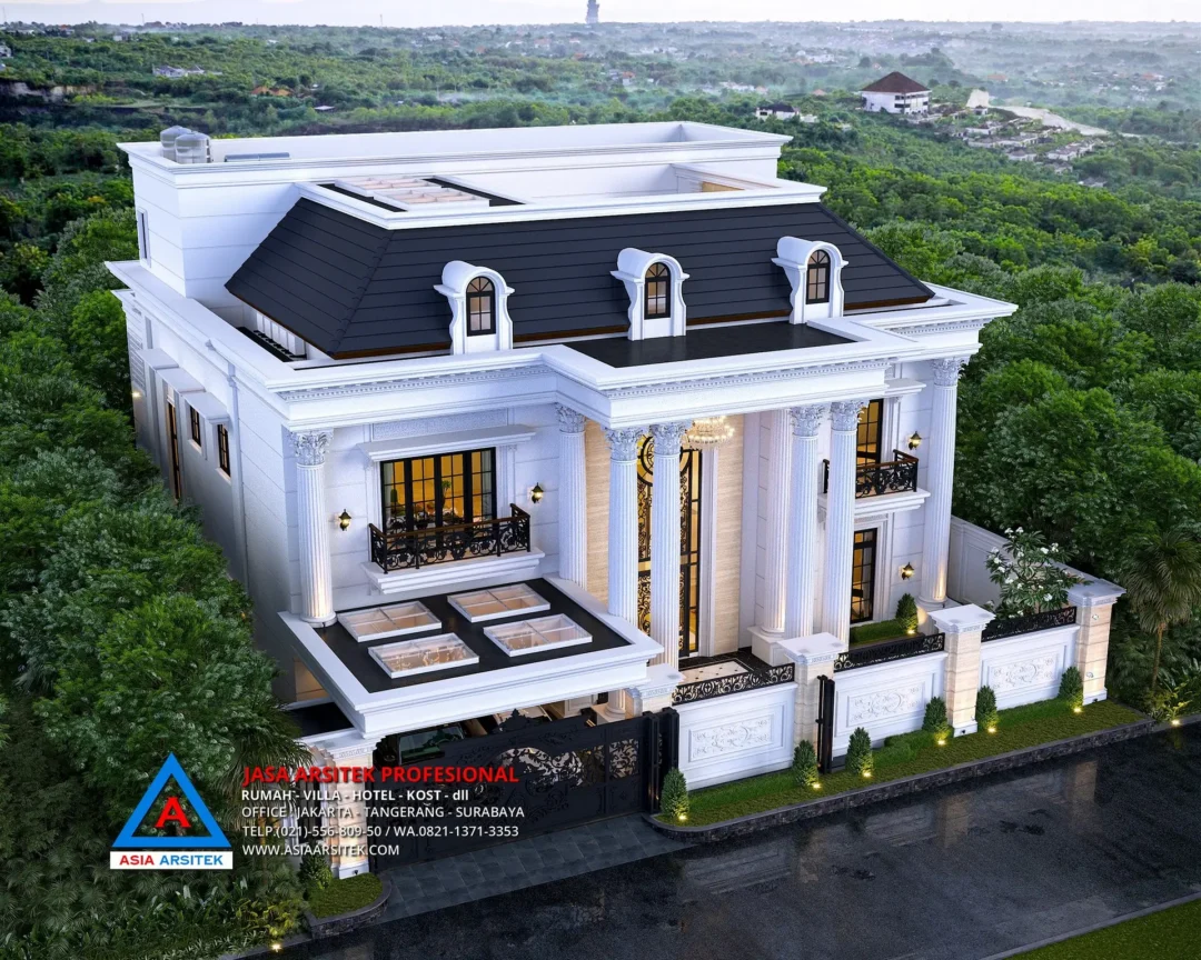 view atas Jasa Arsitek Desain Rumah Mewah Klasik 3 Lantai di Kelapa Dua Tangerang, jasa desain rumah, jasa arsitek rumah, jasa desain rumah tangerang, jasa arsitek tangerang, jasa arsitek rumah tangerang, jasa desain arsitek