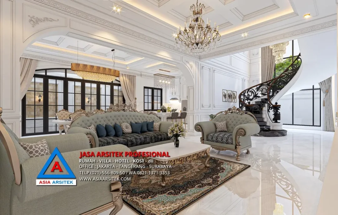 ruang bersama Jasa Arsitek Desain Rumah Mewah Klasik 3 Lantai di Kelapa Dua Tangerang, jasa desain rumah, jasa arsitek rumah, jasa desain interior, jasa desain rumah tangerang, jasa arsitek rumah tangerang, jasa arsitek tangerang