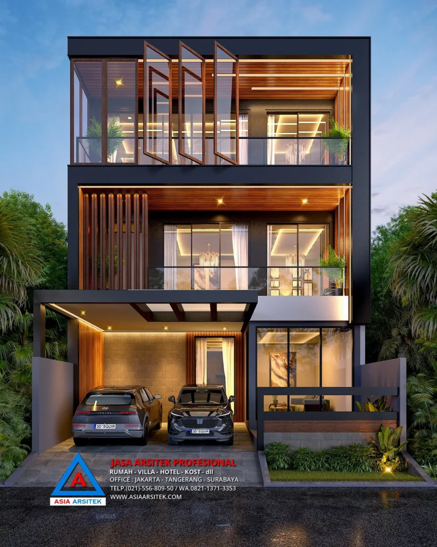 tampak depan Jasa Arsitek Desain Rumah Modern 3 Lantai di Pekanbaru Riau, jasa desain rumah, jasa arsitek rumah, jasa desain rumah Pekanbaru, jasa arsitek Pekanbaru, jasa arsitek rumah Pekanbaru, jasa desain arsitek
