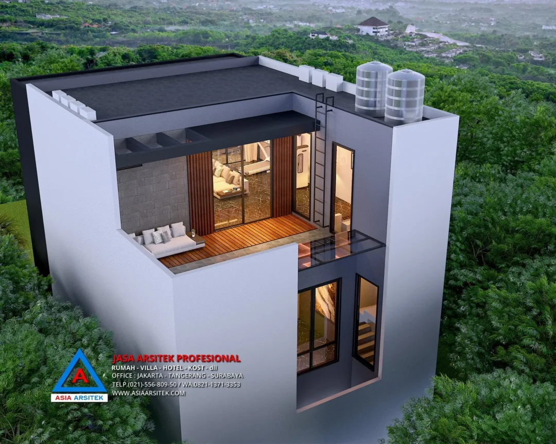 view atas belakang Jasa Arsitek Desain Rumah Modern 3 Lantai di Pekanbaru Riau, jasa desain rumah, jasa arsitek rumah, jasa desain rumah Pekanbaru, jasa arsitek Pekanbaru, jasa arsitek rumah Pekanbaru, jasa desain arsitek