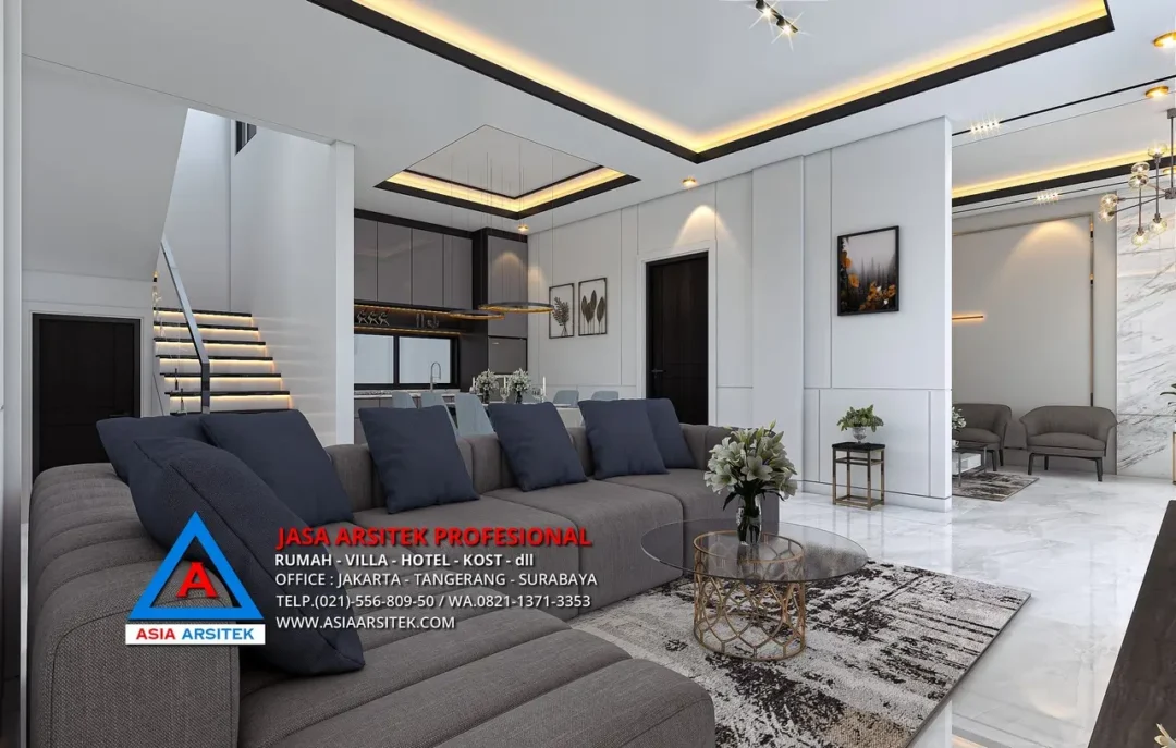 ruang bersama Jasa Arsitek Desain Rumah Modern 3 Lantai di Pekanbaru Riau, jasa desain rumah, jasa arsitek rumah, jasa desain interior, jasa desain rumah Pekanbaru, jasa arsitek rumah Pekanbaru, jasa arsitek Pekanbaru 