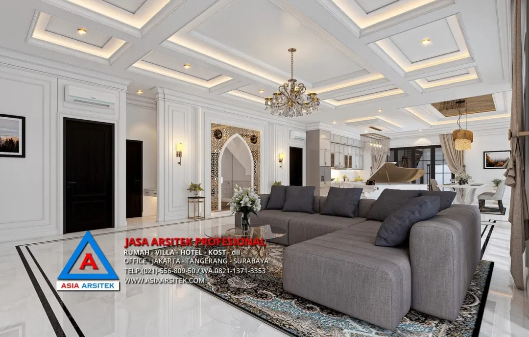 ruang bersama Jasa Desain Rumah Tropis 2 Lantai di Cipayung Jakarta Timur, jasa desain rumah, jasa arsitek rumah, jasa desain interior, jasa desain rumah Jakarta Timur, jasa arsitek rumah Jakarta Timur, jasa arsitek Jakarta Timur
