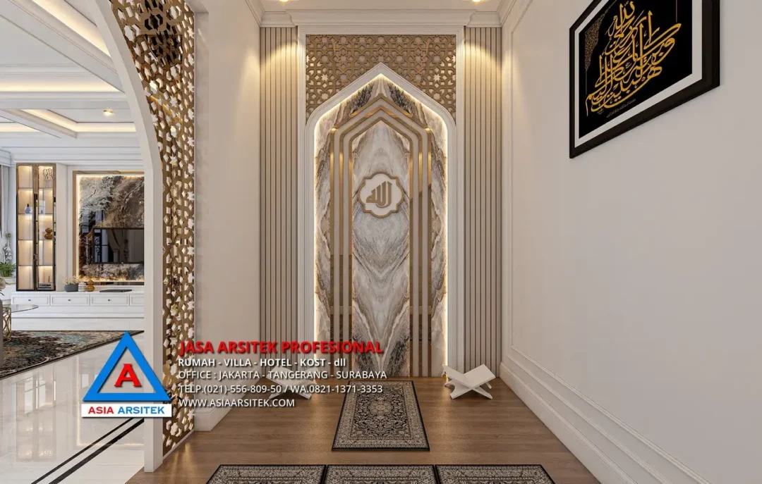 mushola Jasa Desain Rumah Tropis 2 Lantai di Cipayung Jakarta Timur, jasa desain rumah, jasa arsitek rumah, jasa desain interior, jasa desain rumah Jakarta Timur, jasa arsitek rumah Jakarta Timur, jasa arsitek Jakarta Timur