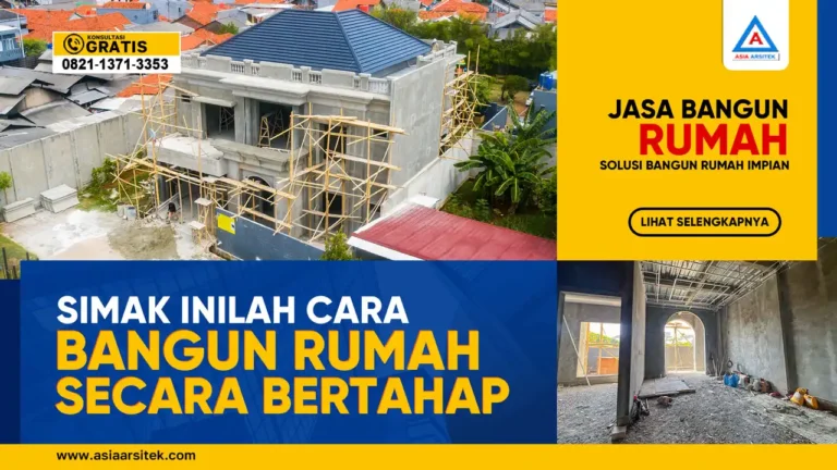 Mau Cepat Punya Rumah? Ini Cara Bangun Rumah Secara Bertahap – Ilustrasi proses pembangunan bertahap mulai dari struktur utama hingga finishing, dengan perencanaan fleksibel dan hemat biaya