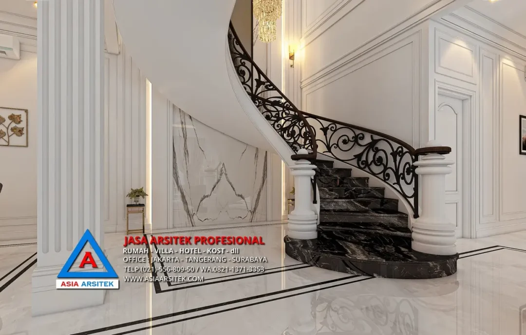 area tangga Jasa Arsitek Desain Rumah Klasik 2 Lantai di Kebon Jeruk Jakarta Barat, jasa desain rumah, jasa arsitek rumah, jasa desain interior, jasa desain rumah Jakarta Barat, jasa arsitek rumah Jakarta Barat, jasa arsitek Jakarta Barat 