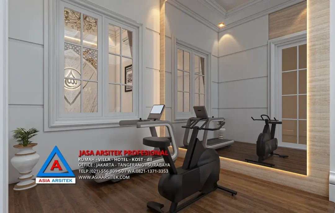 ruang gym Jasa Arsitek Desain Rumah Klasik 2 Lantai di Kebon Jeruk Jakarta Barat, jasa desain rumah, jasa arsitek rumah, jasa desain interior, jasa desain rumah Jakarta Barat, jasa arsitek rumah Jakarta Barat, jasa arsitek Jakarta Barat 