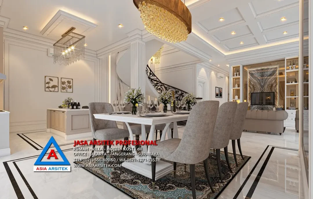 ruang makan Jasa Arsitek Desain Rumah Klasik 2 Lantai di Kebon Jeruk Jakarta Barat, jasa desain rumah, jasa arsitek rumah, jasa desain interior, jasa desain rumah Jakarta Barat, jasa arsitek rumah Jakarta Barat, jasa arsitek Jakarta Barat 