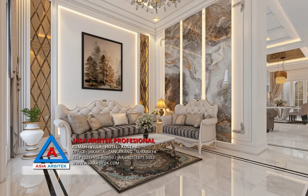 ruang tamu Jasa Arsitek Desain Rumah Klasik 2 Lantai di Kebon Jeruk Jakarta Barat, jasa desain rumah, jasa arsitek rumah, jasa desain interior, jasa desain rumah Jakarta Barat, jasa arsitek rumah Jakarta Barat, jasa arsitek Jakarta Barat 