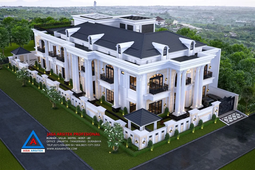 view atas Jasa Arsitek Desain Rumah Klasik 2 Lantai di Tambun Bekasi, jasa desain rumah, jasa arsitek rumah, jasa desain interior, jasa desain rumah Bekasi, jasa arsitek rumah Bekasi, jasa arsitek Bekasi