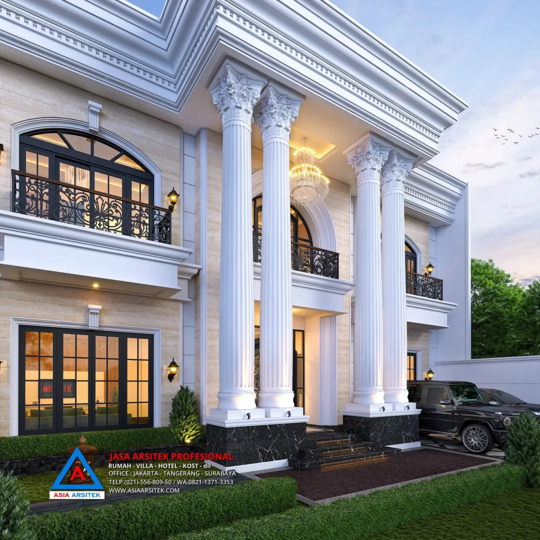 teras Jasa Arsitek Desain Rumah Klasik 2 Lantai di Tambun Bekasi, jasa desain rumah, jasa arsitek rumah, jasa desain interior, jasa desain rumah Bekasi, jasa arsitek rumah Bekasi, jasa arsitek Bekasi