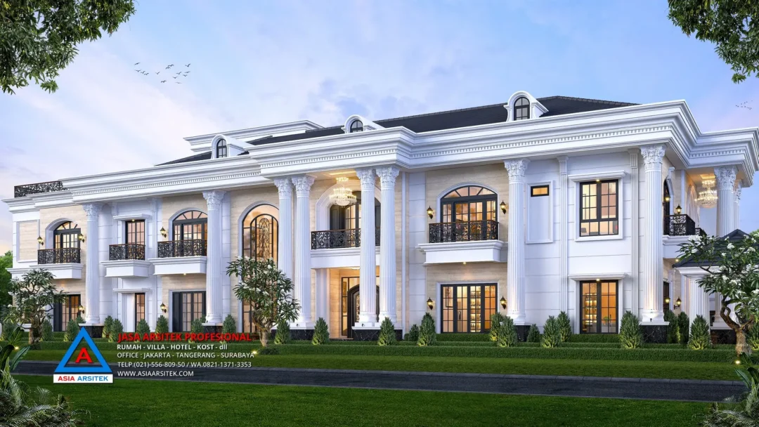 tampak samping kiri tanpa pagar Jasa Arsitek Desain Rumah Klasik 2 Lantai di Tambun Bekasi, jasa desain rumah, jasa arsitek rumah, jasa desain interior, jasa desain rumah Bekasi, jasa arsitek rumah Bekasi, jasa arsitek Bekasi