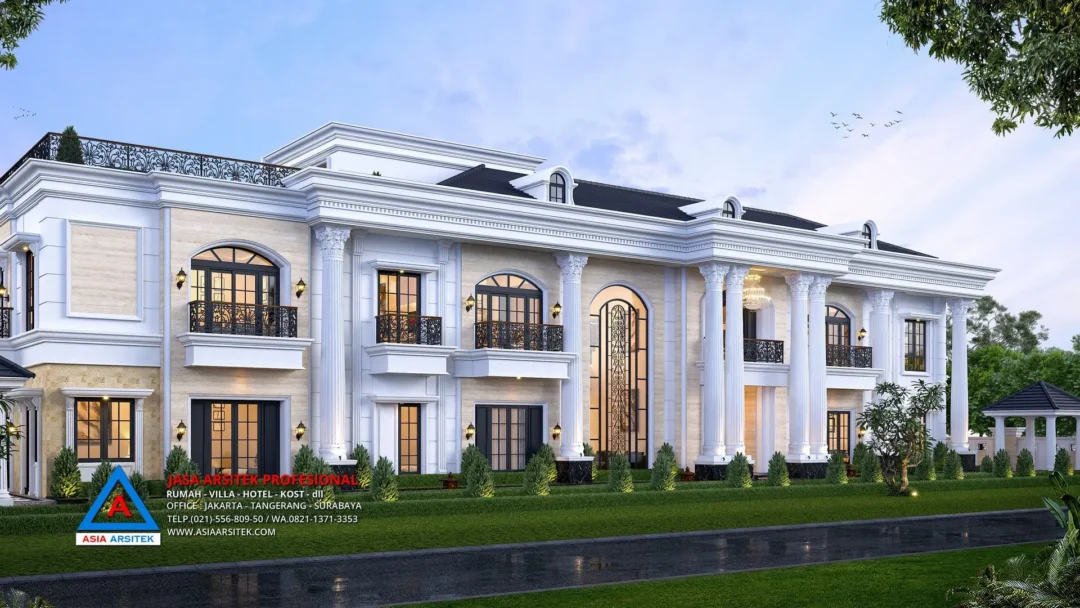view samping Jasa Arsitek Desain Rumah Klasik 2 Lantai di Tambun Bekasi, jasa desain rumah, jasa arsitek rumah, jasa desain interior, jasa desain rumah Bekasi, jasa arsitek rumah Bekasi, jasa arsitek Bekasi