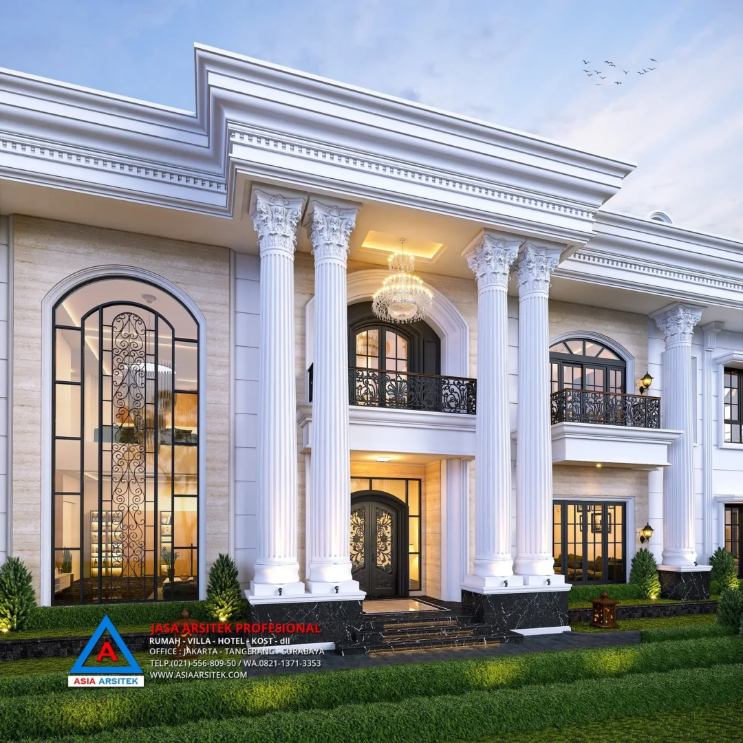 pilar samping rumah Jasa Arsitek Desain Rumah Klasik 2 Lantai di Tambun Bekasi, jasa desain rumah, jasa arsitek rumah, jasa desain interior, jasa desain rumah Bekasi, jasa arsitek rumah Bekasi, jasa arsitek Bekasi