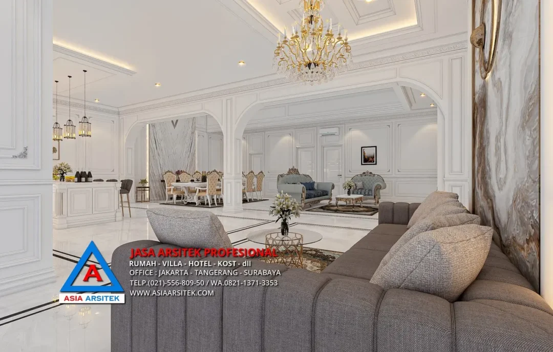 ruang keluarga Jasa Arsitek Desain Rumah Klasik 2 Lantai di Tambun Bekasi, jasa desain rumah, jasa arsitek rumah, jasa desain interior, jasa desain rumah Bekasi, jasa arsitek rumah Bekasi, jasa arsitek Bekasi